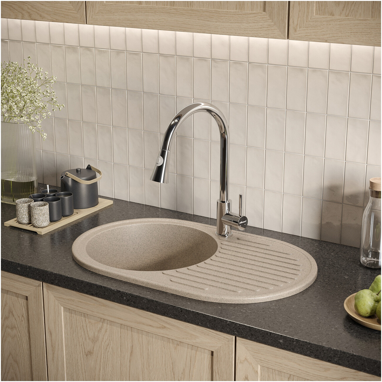 Мойка кухонная песочная Domaci "Болонья" М-11-004 - изображение 8