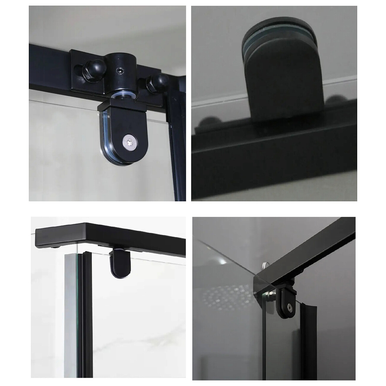 Душевой уголок с низким поддоном 90х90 см белый, черный Parly ZPE911FB - изображение 5