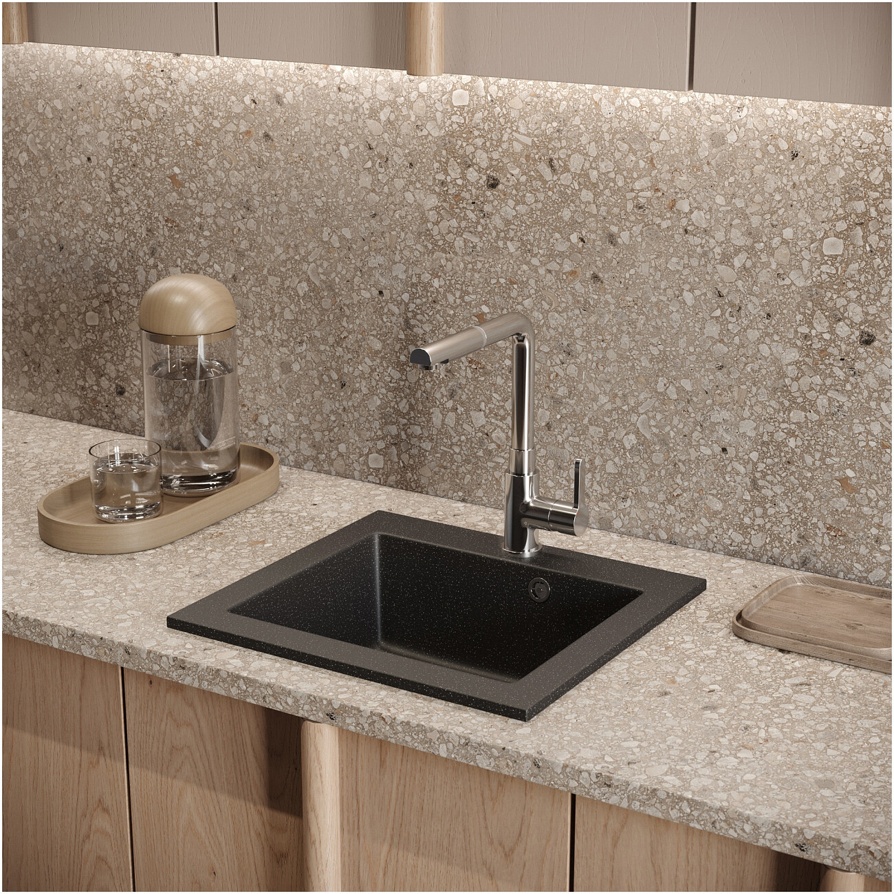 Мойка кухонная черная Domaci "Болонья" М-35-002 - изображение 8