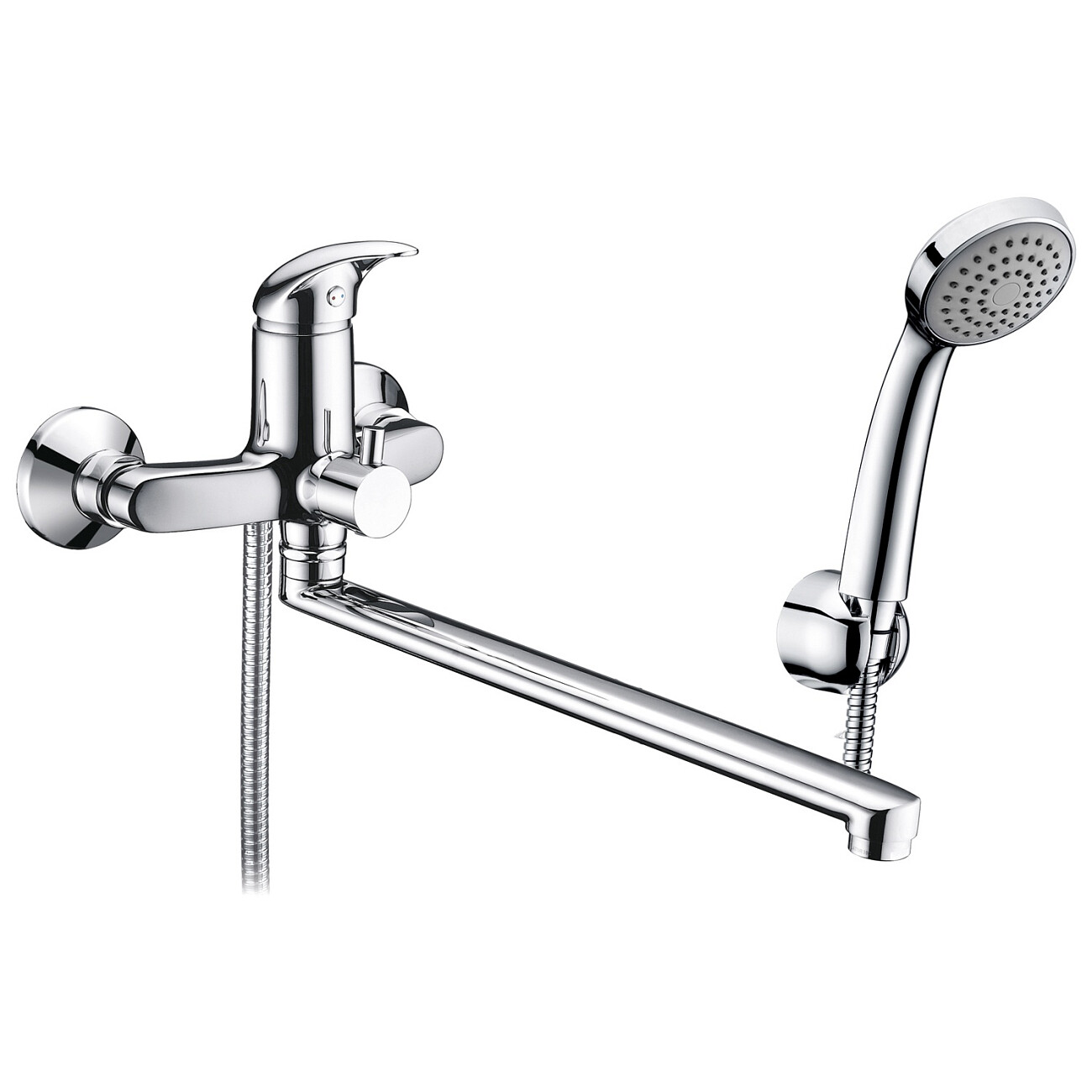 Душевой комплект с лейкой и длинным изливом хром Wasserkraft Isen 2602L - изображение 3