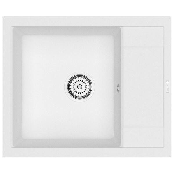 Мойка кухонная кварцевая прямоугольная белая Point "Римо 60" PN3010W - изображение 1