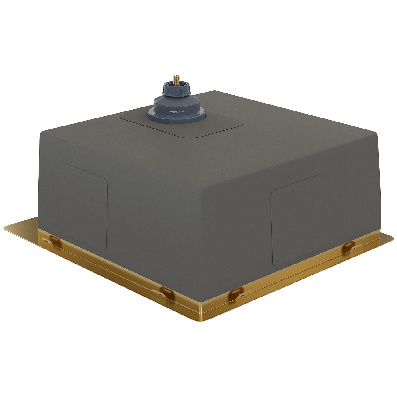 Кухонная мойка из нержавеющей стали 50х46 см брашированное золото Reflexion Iseo RX2246GD - изображение 5