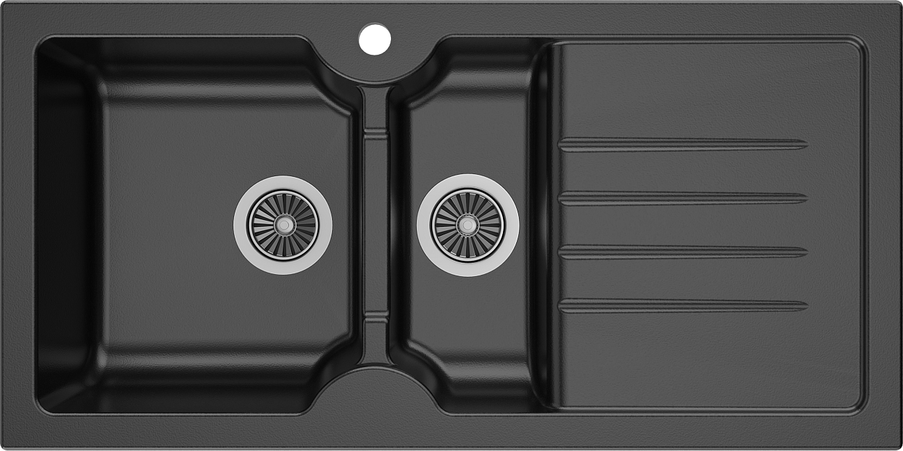Мойка кухонная матовый черный Domaci "Сиена" 54100-110 - изображение 7
