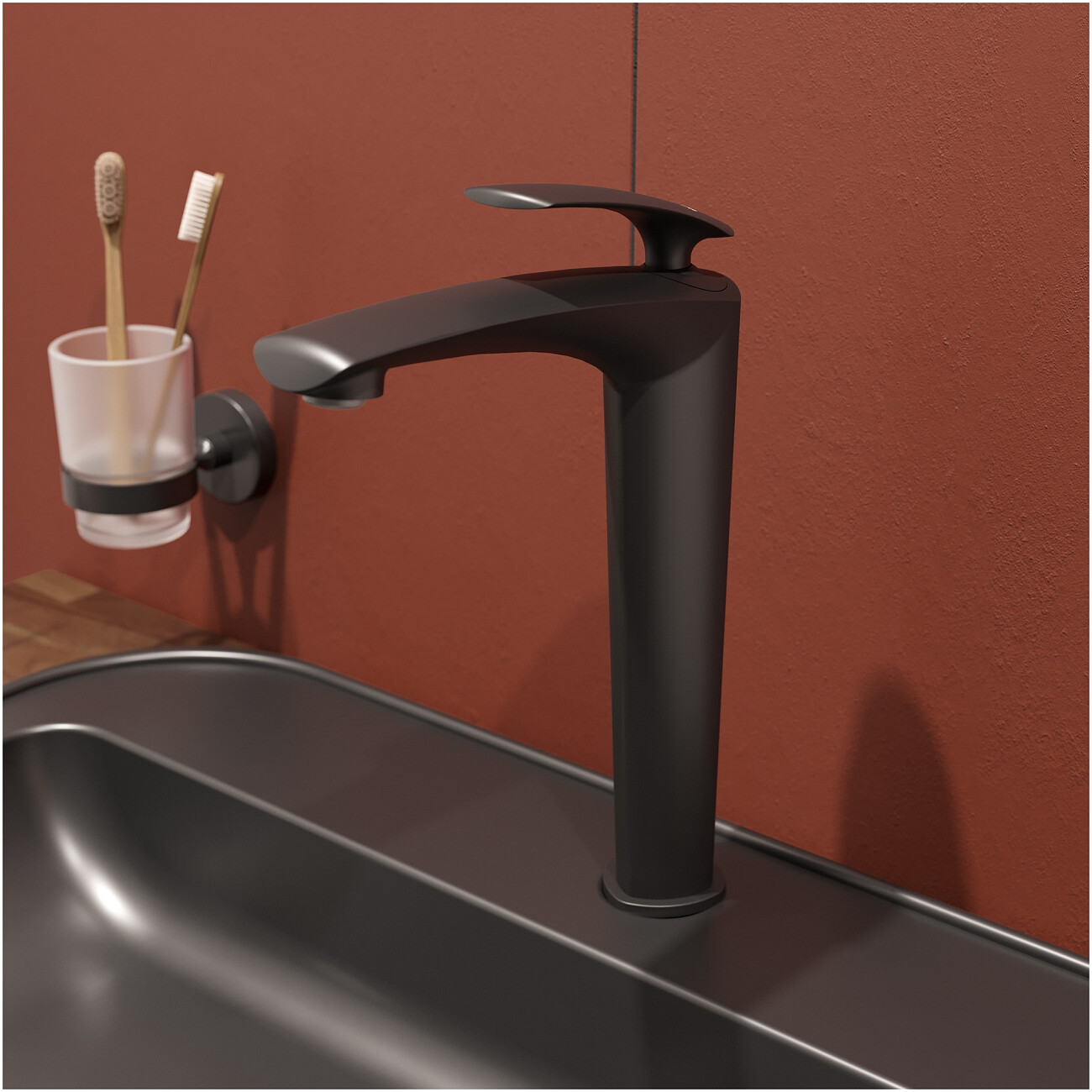 Смеситель для раковины однорычажный черный Stworki "Гётеборг" S03020BK - изображение 5