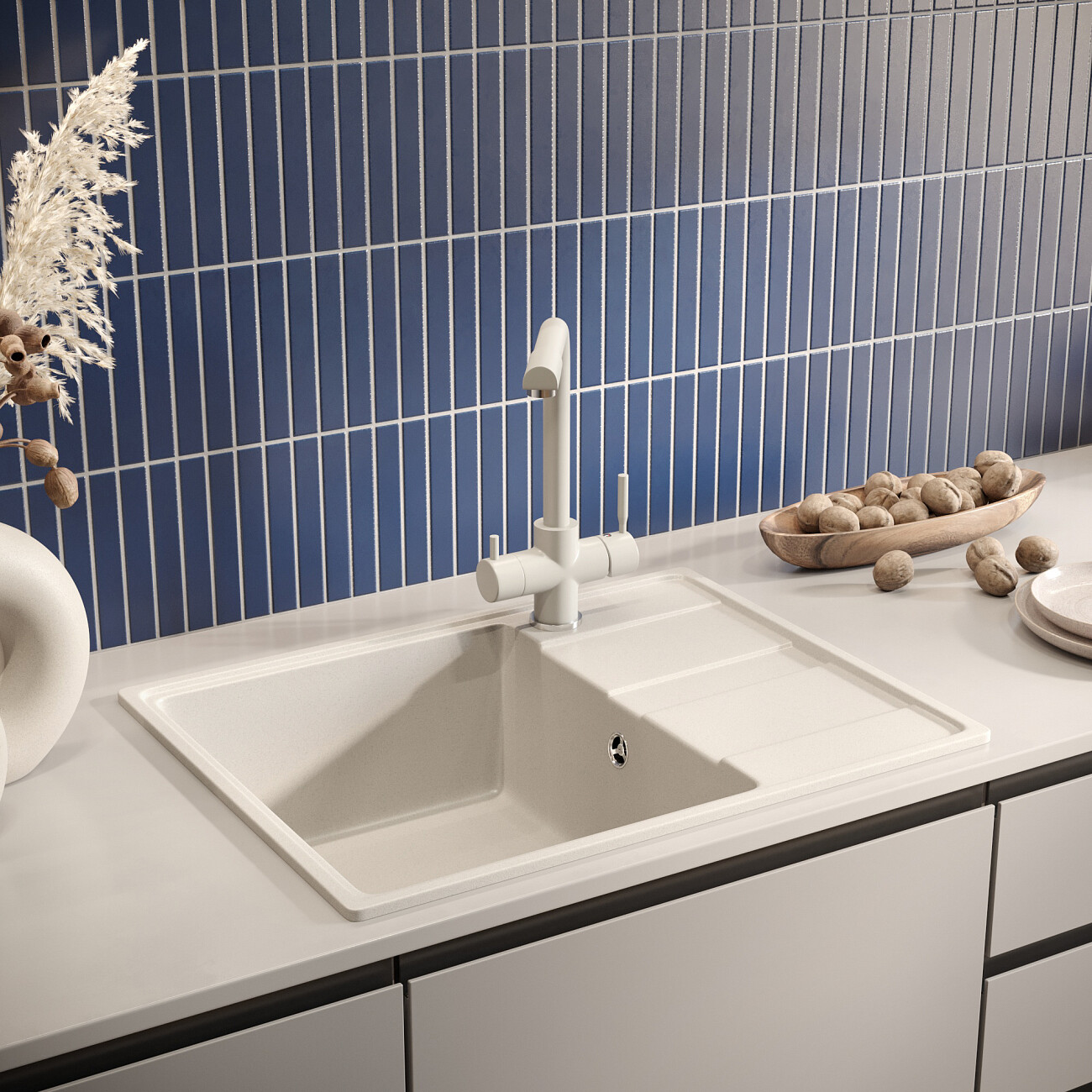 Мойка кухонная платина Domaci "Солерно" DP 650-04 - изображение 7