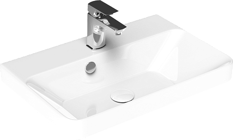 Раковина накладная керамическая прямоугольная 37х55 см белая Stworki &quot;Эстфолл&quot; 11055-KL
