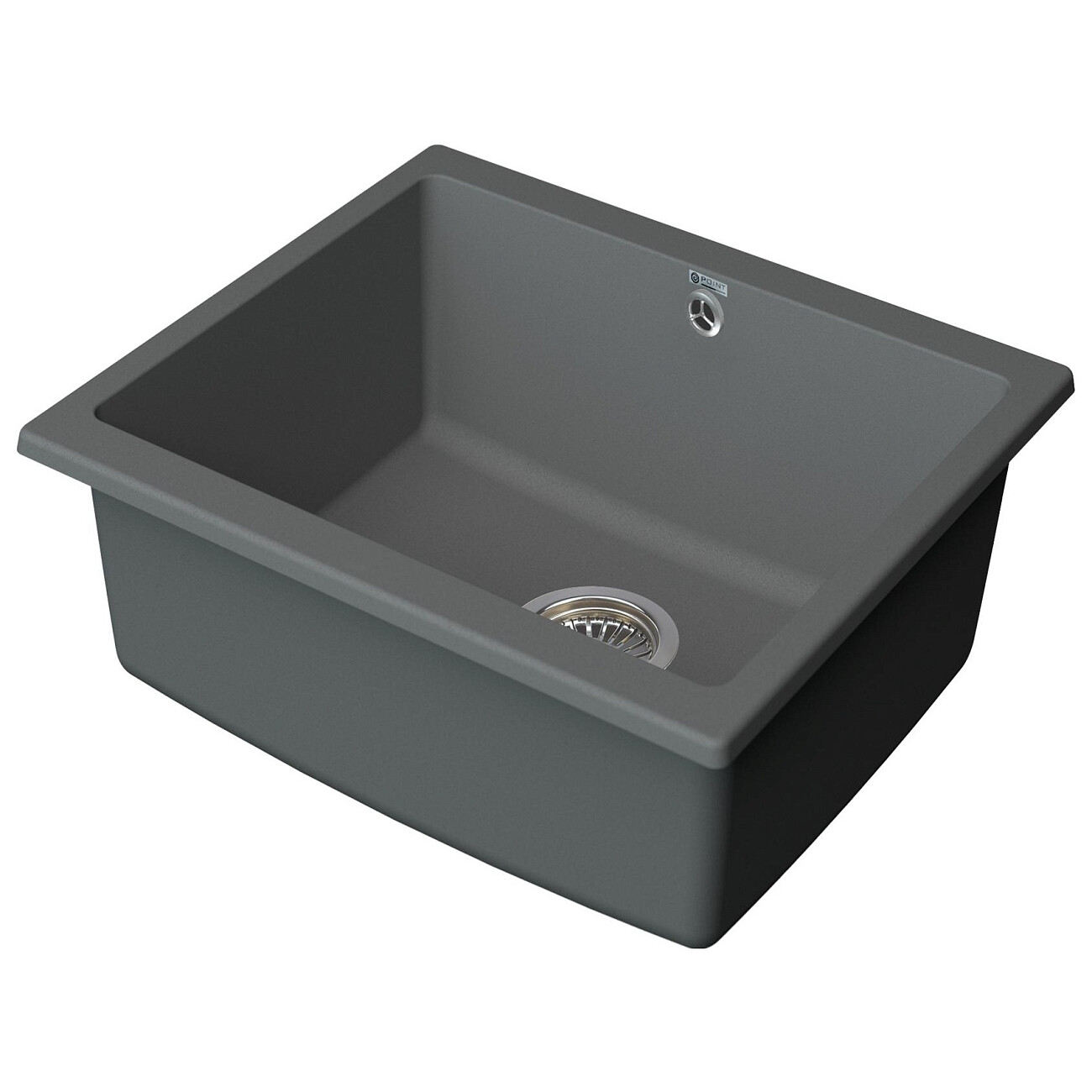 Мойка кухонная кварцевая прямоугольная серая Point "Сидли 55" PN3007AL - изображение 2