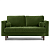 Диван Lucia двухместный прямой темно-зеленый