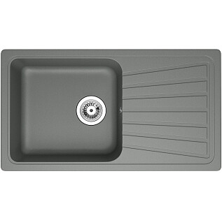 Мойка кухонная из искусственного гранита с крылом серая Domaci &quot;Верона&quot; 81-46 серая
