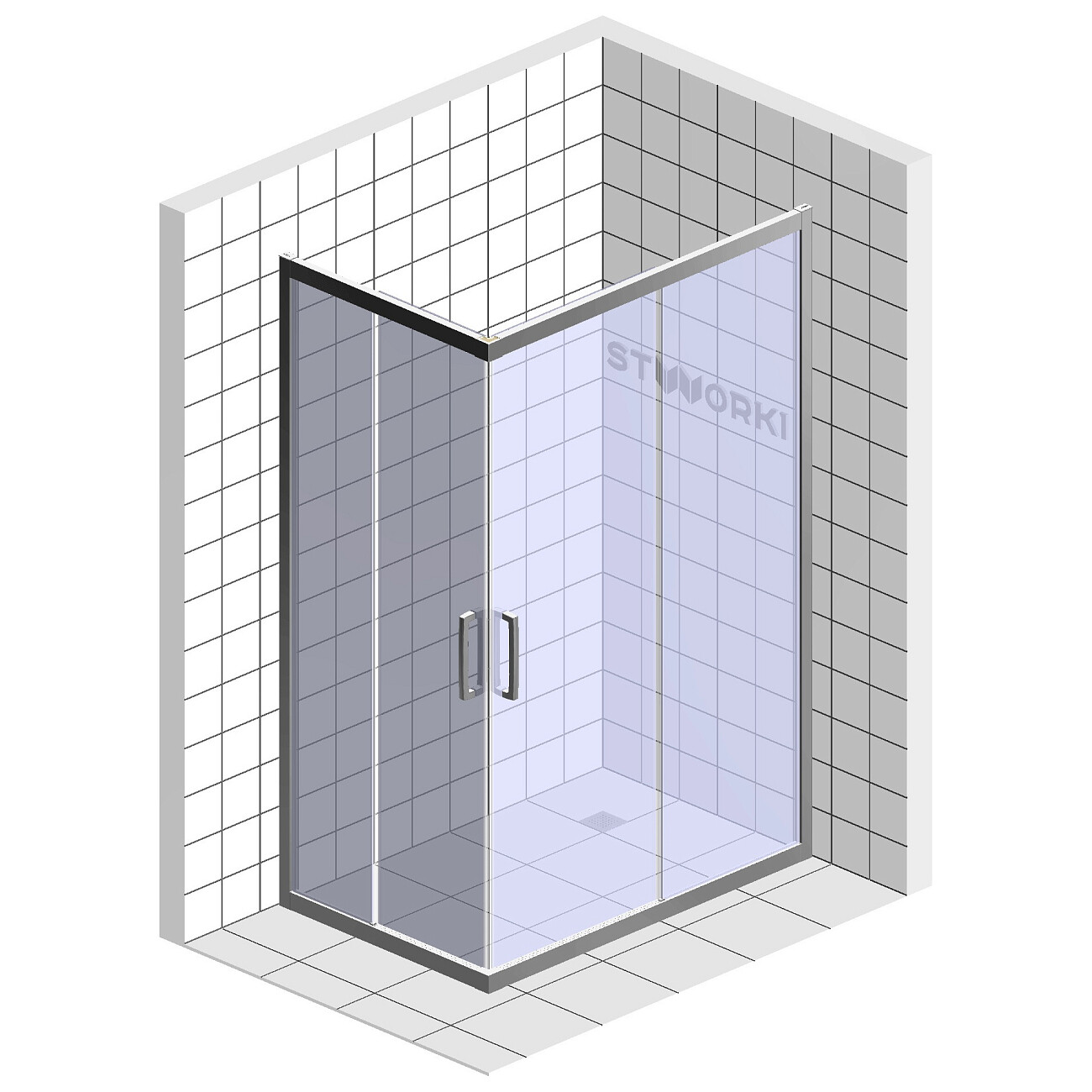 Душевой уголок 120х90 см черный матовый, стекло матовое Stworki "Карлстад" - изображение 5