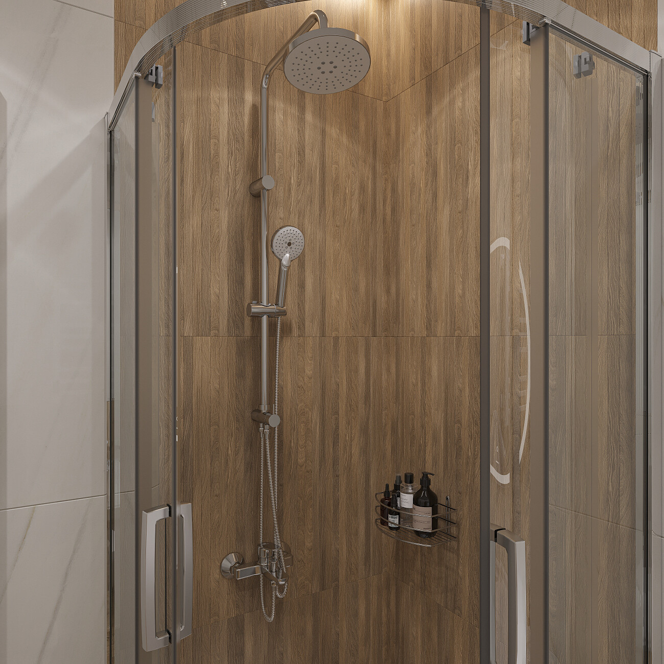 Душевая стойка с верхним душем и и держателем хром Stworki "Ставангер" SV-03cr - изображение 6