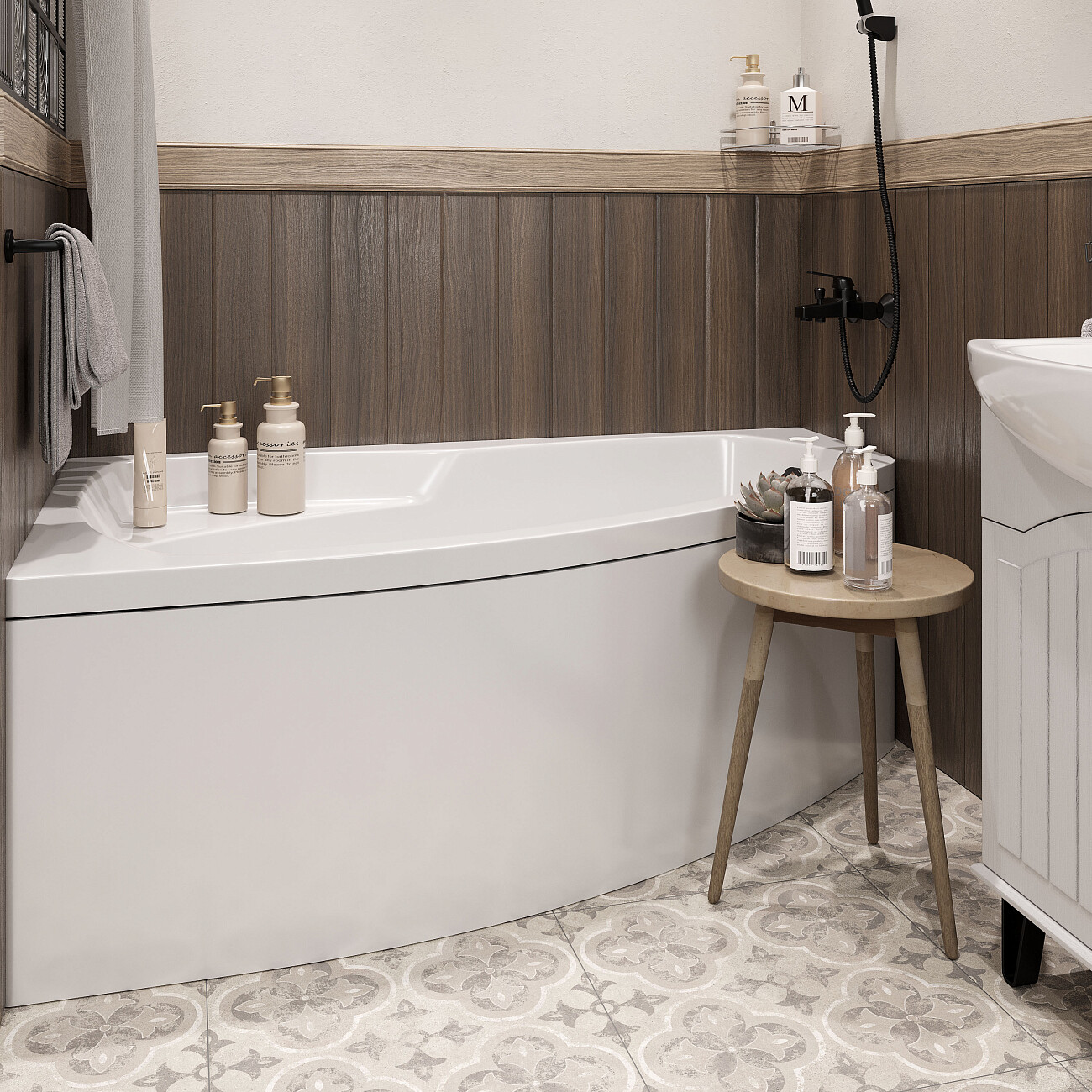 Ванна акриловая угловая с каркасом 150х90 см белая Stworki "Монтре" L Mn1500L - изображение 4