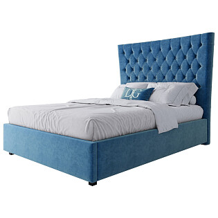 Кровать подростковая с каретной стяжкой 140х200 морская волна QuickSand