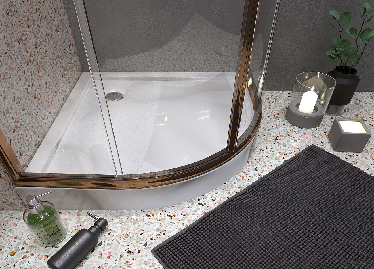 Душевой уголок 89x89 см с низким поддоном прозрачный, хром Diwo "Псков" - изображение 6