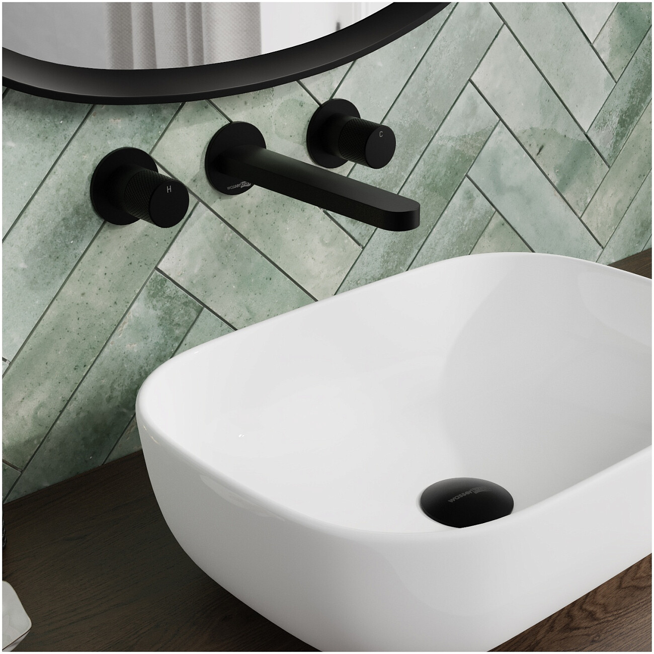 Смеситель для раковины встраиваемый из латуни черный Wasserkraft 5245 - изображение 2