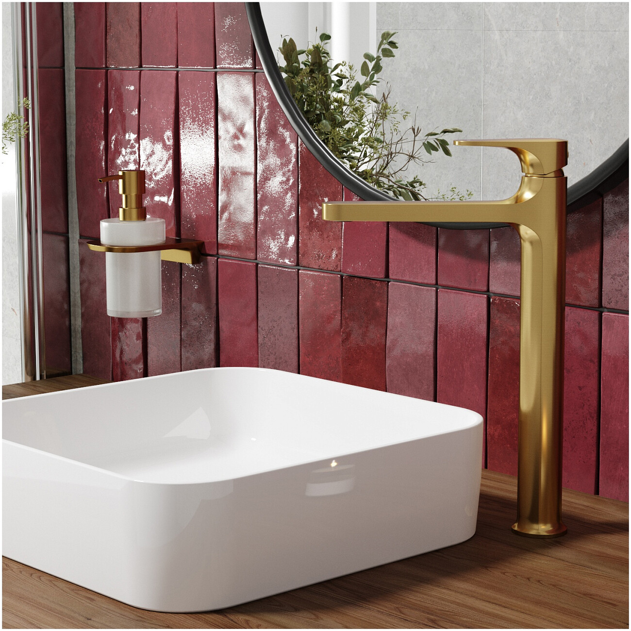 Смеситель для раковины из латуни золотой Wasserkraft 3603H - изображение 2