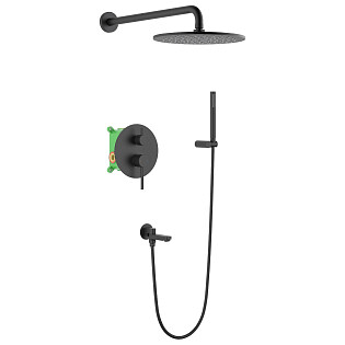 Душевой комплект встроенный с тропическим душем черный Timo Saona SX-2379-03SM