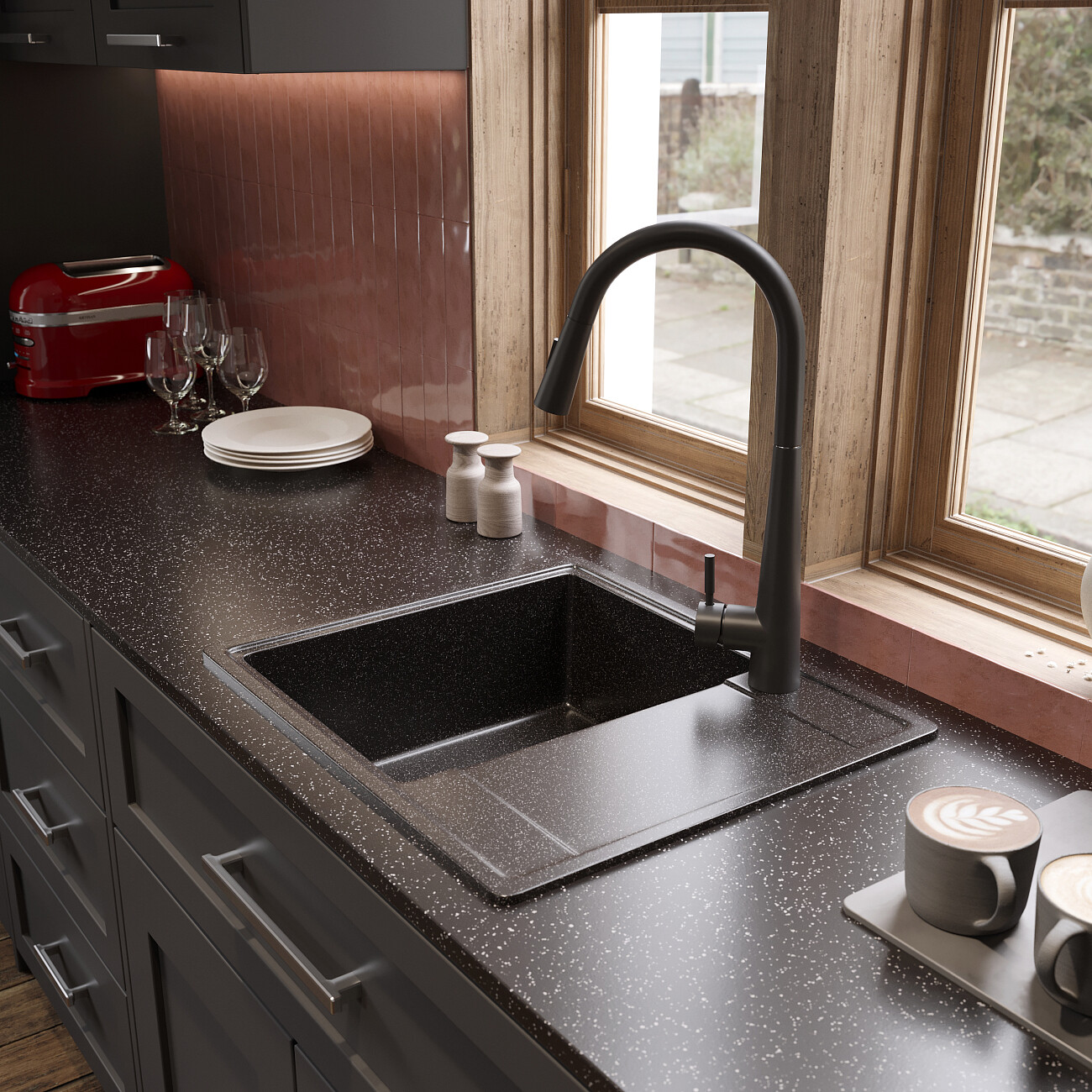 Мойка кухонная черная Domaci "Палермо" PR-575-004 - изображение 8