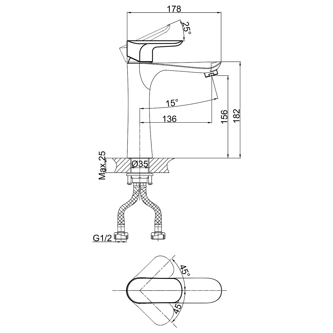 Смеситель для раковины однорычажный хром D&K Venice Baciano DA1032601 - изображение 2