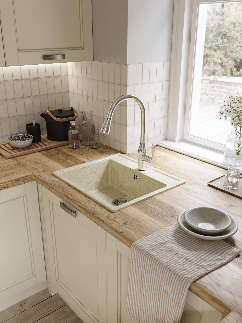 Мойка кухонная бежевая Domaci "Палермо" PR-565-002 - изображение 8