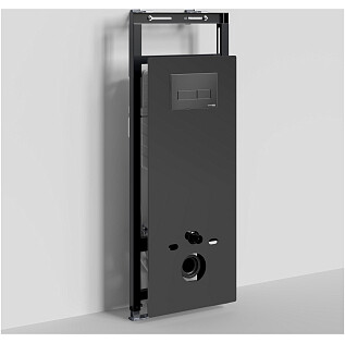 Инсталляция для унитаза с кнопкой смыва черной Wasserkraft Salm 27TLT.010.ME.BL.MB03