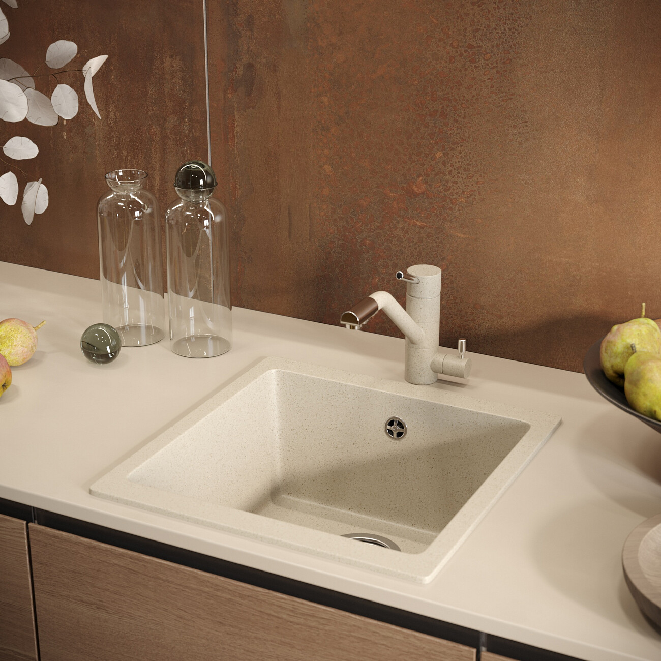 Смеситель для кухни однорычажный с изливом для фильтрованной воды берилл Domaci "Солерно" DC-3008 - изображение 2