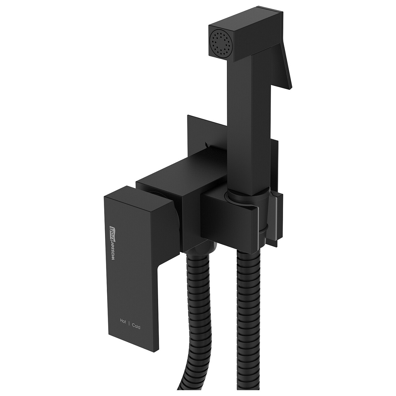 Гигиенический душ с встраиваемым смесителем черный Wasserkraft A71638 - изображение 3