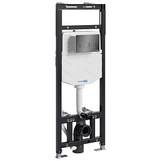 Инсталляция для унитаза с кнопкой смыва черный глянец Wasserkraft Alme 15TLT.010.ME.PB03