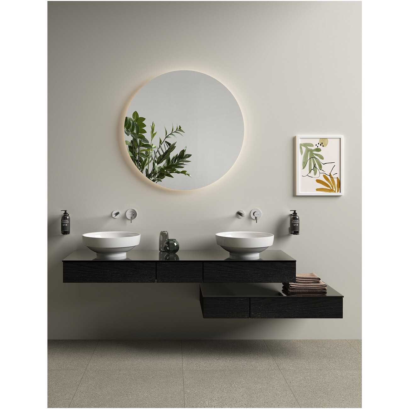 Раковина накладная фарфоровая круглая 40 см белая Vitra Water Jewels 4334B003-1361 - изображение 4