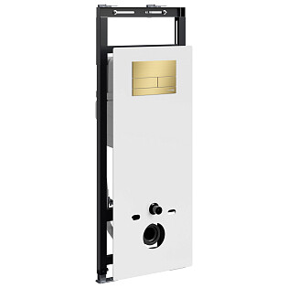 Инсталляция для подвесного унитаза с золотой матовой кнопкой Wasserkraft Salm 27TLT.010.ME.WH.MG04