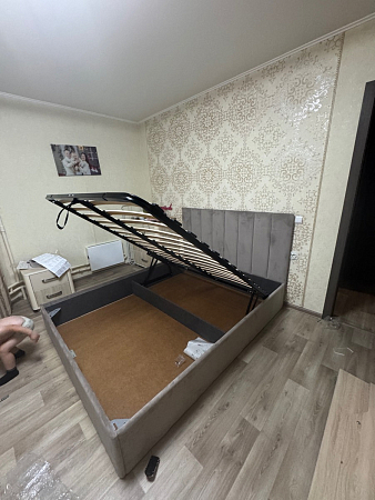 Кровать  двуспальная с подъемным механизмом и ящиком для белья 160х200 мокко Вега