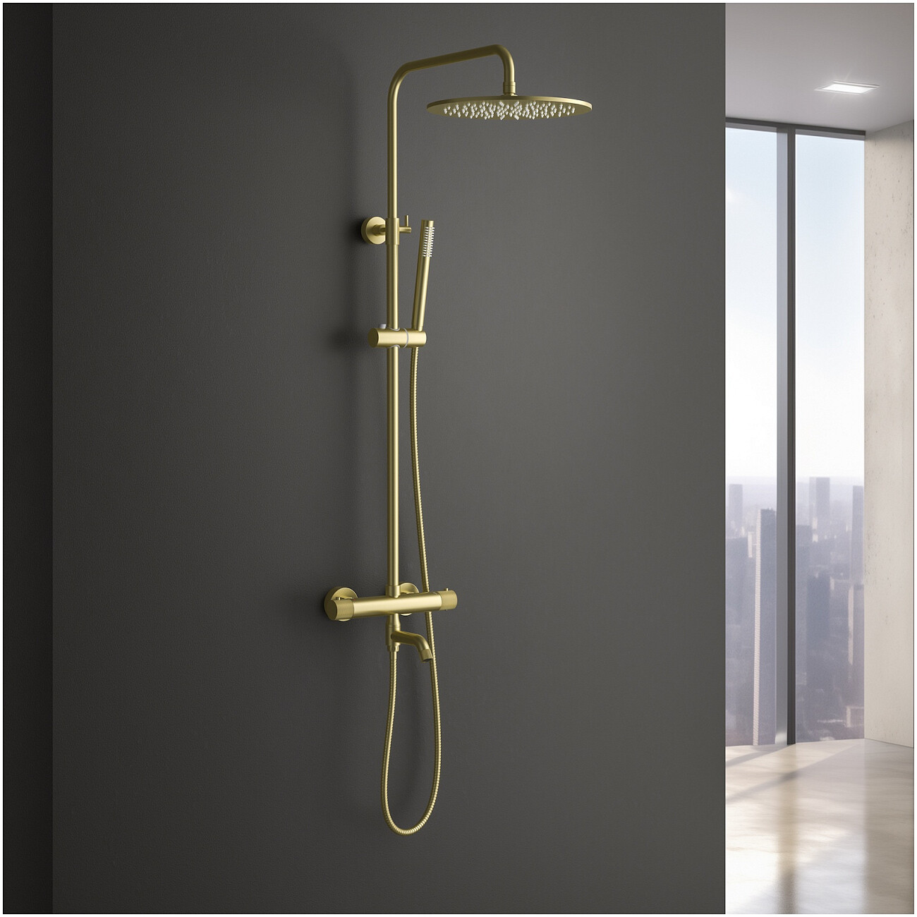 Душевая система с термостатом золото матовое Timo Saona SX-2380-17 - изображение 2
