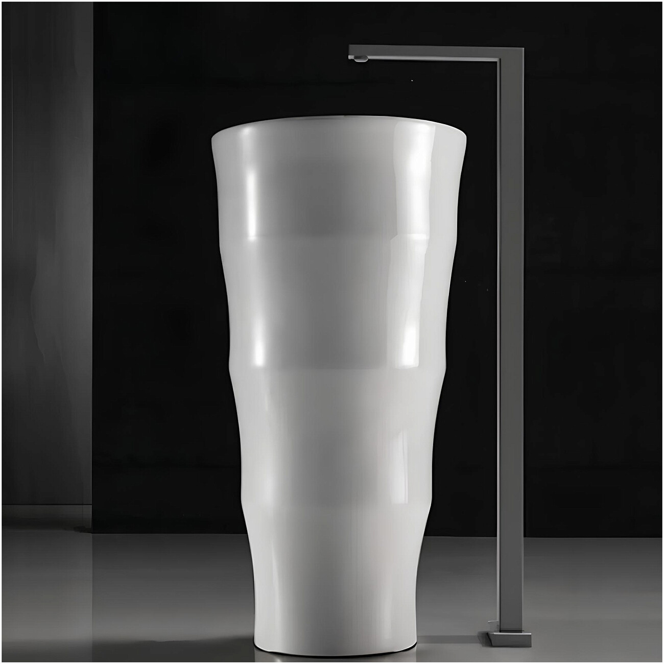 Раковина напольная фарфоровая круглая 83х42 см белая Cerutti SPA Alessia CT7834 - изображение 6