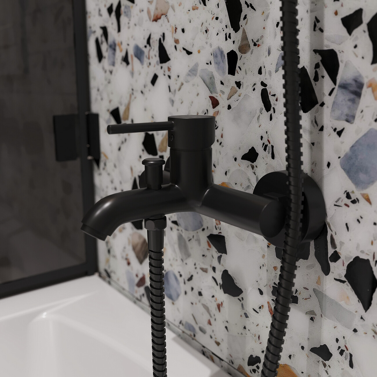 Смеситель для ванны черный Mega Didim MG-CM103-B - изображение 5