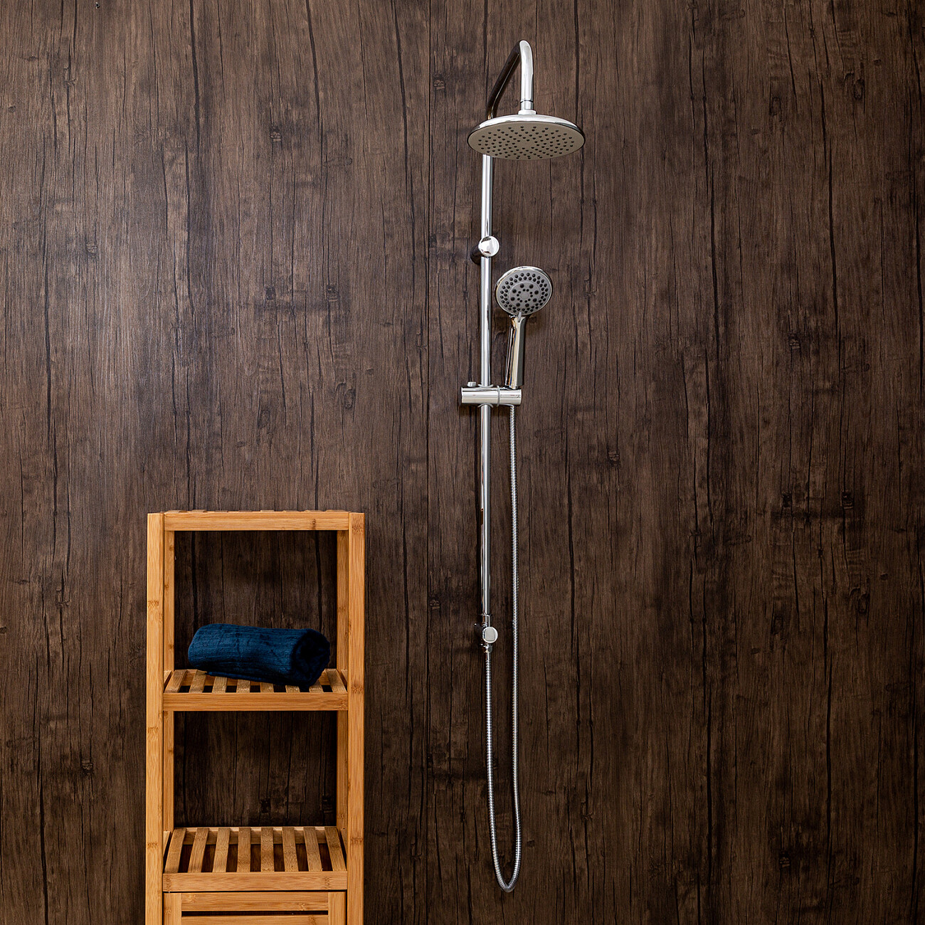 Душевая стойка с верхним душем и держателем хром Stworki "Копенгаген" KP-06cr - изображение 3