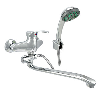 Смеситель для ванны однорычажный с душевым гарнитуром хром Juguni Dorado 0402.946C