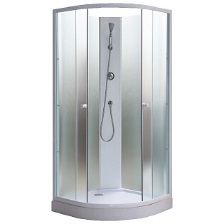 Душевая кабина четверть круга без крыши с низким поддоном 85х85 см белая Parly TMF911