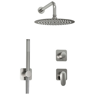 Душевой комплект встраиваемый с лейкой и изливом никель Wasserkraft A1451.272.274.275.100.276