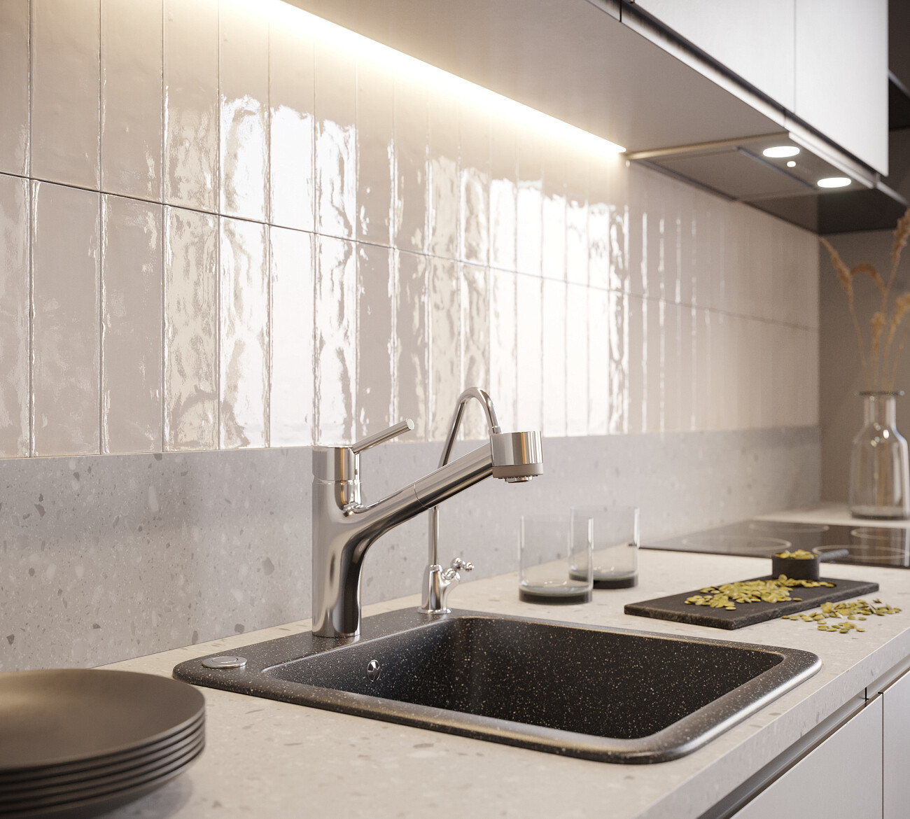 Мойка кухонная черная Domaci "Бьелла" DMC-17 черная - изображение 7