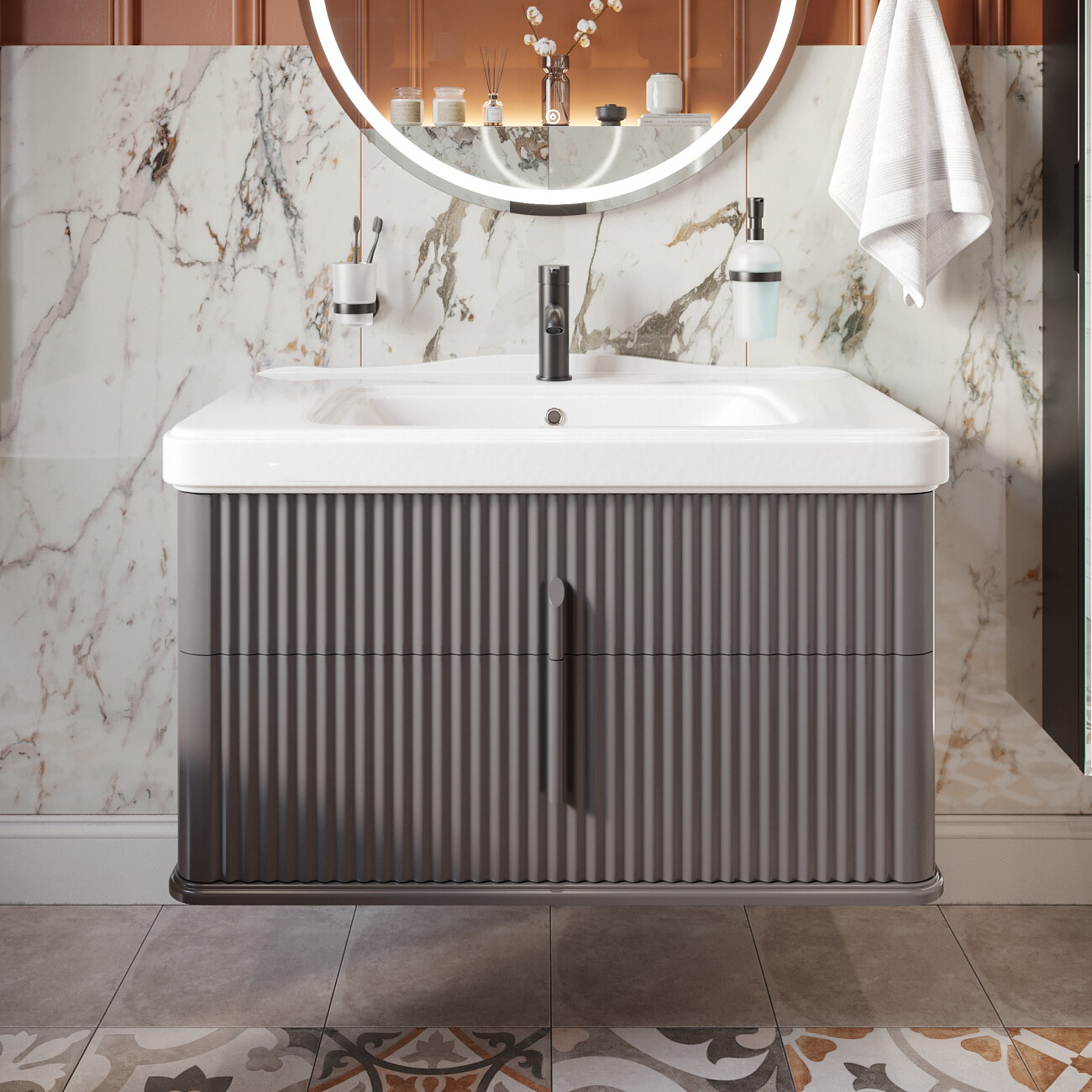 Раковина мебельная фаянсовая 95 см белая Stworki "Молде" 15095-KL - изображение 4