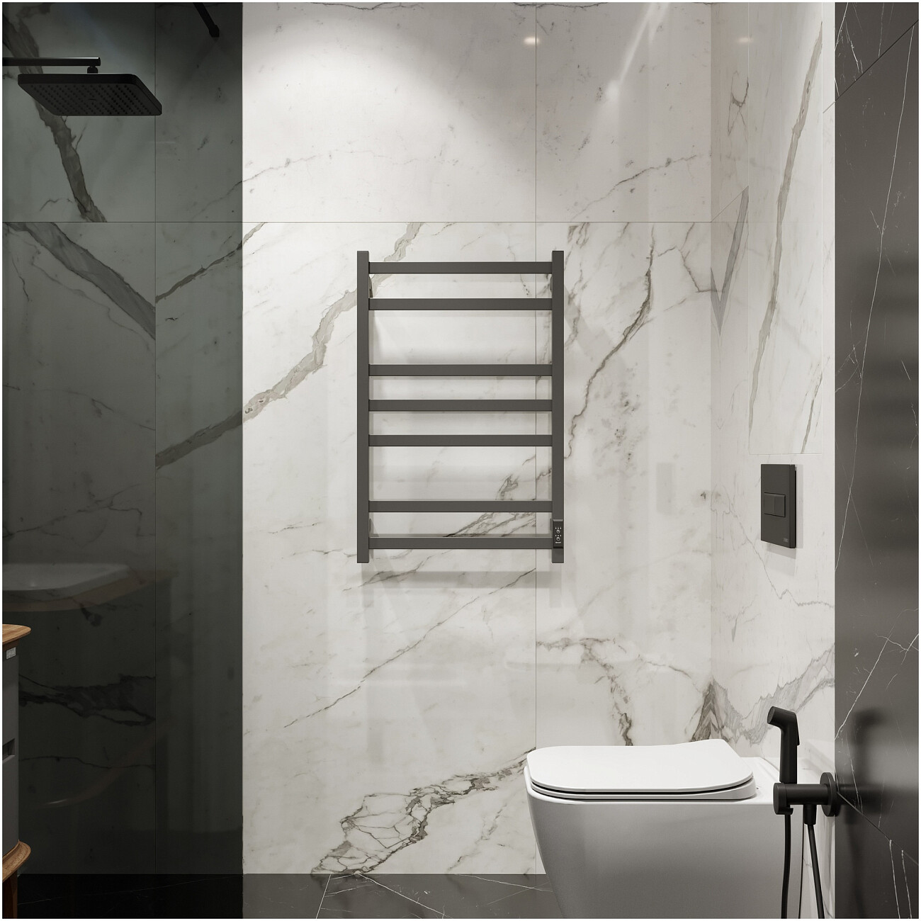 Полотенцесушитель электрический с терморегулятором 50х80 см графит Ewrika "Пенелопа" V7 - изображение 9