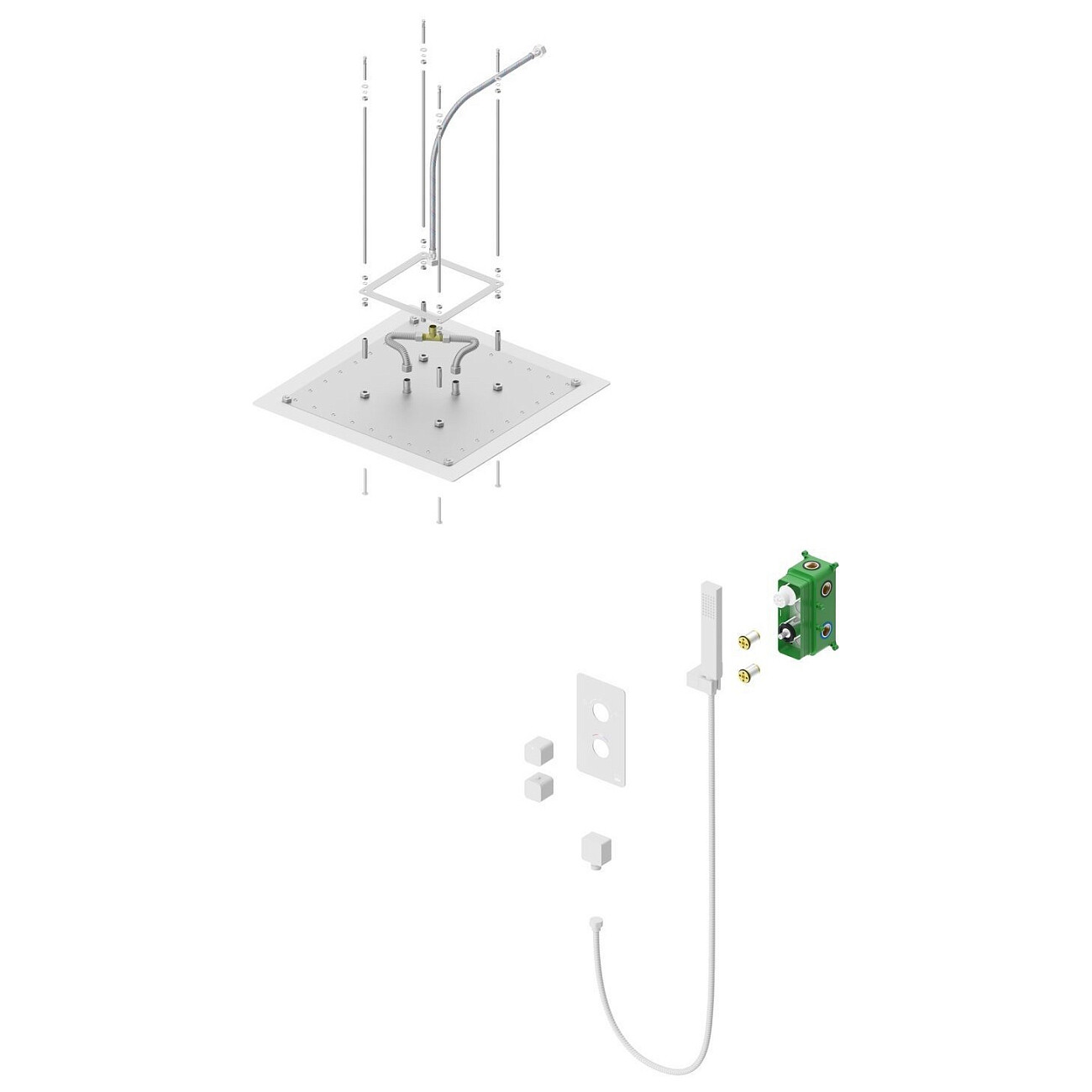 Душевая система с термостатом белая матовая Timo Petruma SX-5029-16SM - изображение 3
