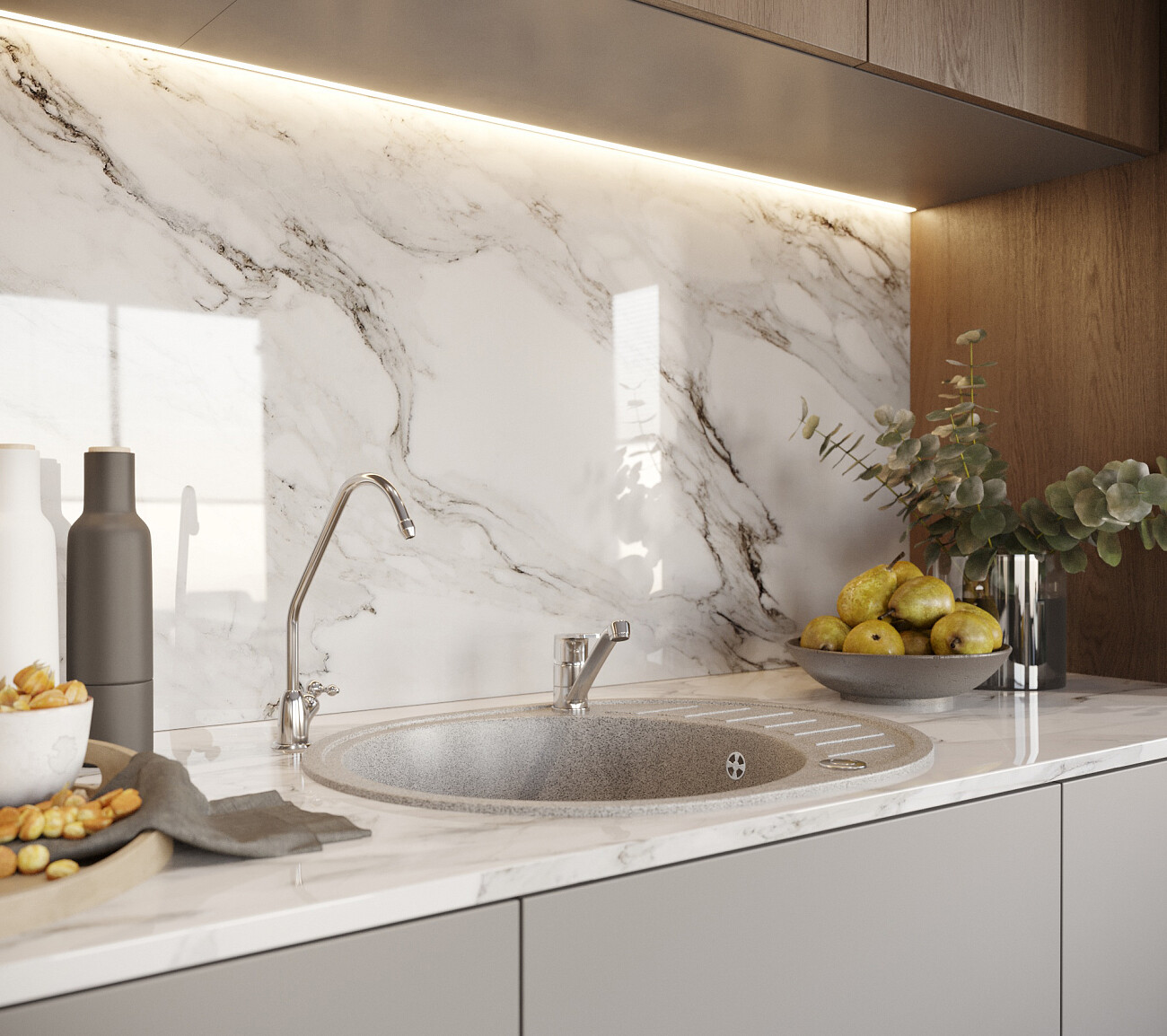 Мойка кухонная серая Domaci "Бьелла" DMC-62-310 - изображение 4