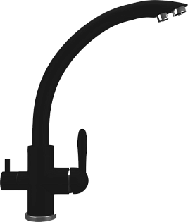 Смеситель для кухни однорычажный с изливом для фильтрованной воды уголь Domaci &quot;Солерно&quot; UQ-017-07