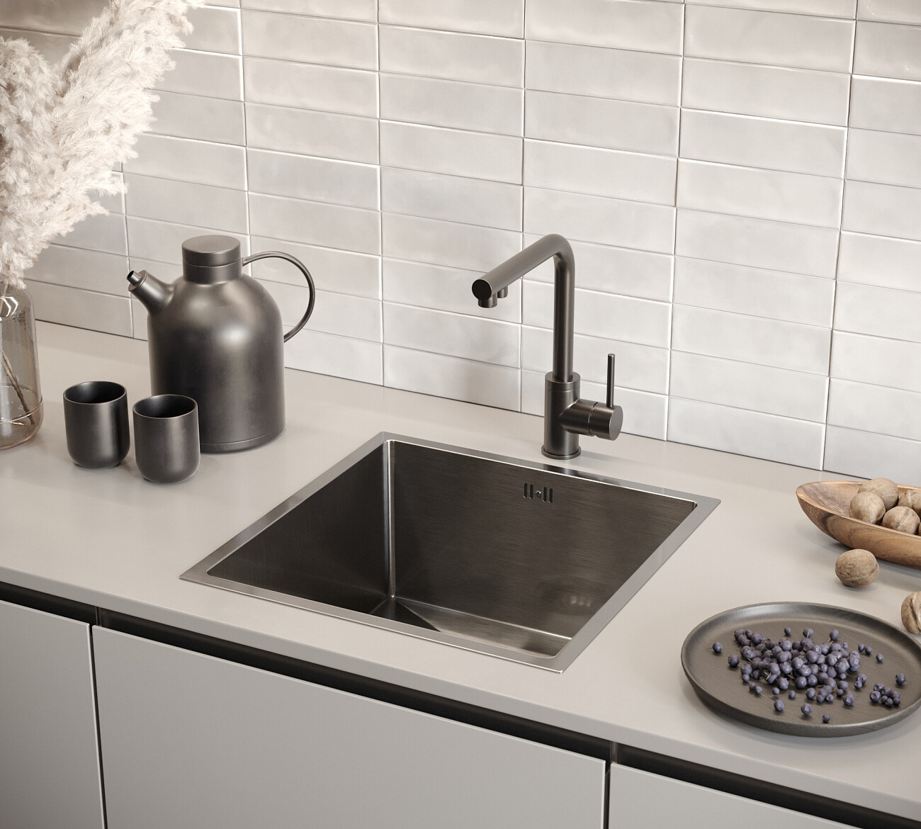 Смеситель для кухни однорычажный с изливом для фильтрованной воды черный Domaci "Равенна" DCB 7015 - изображение 5