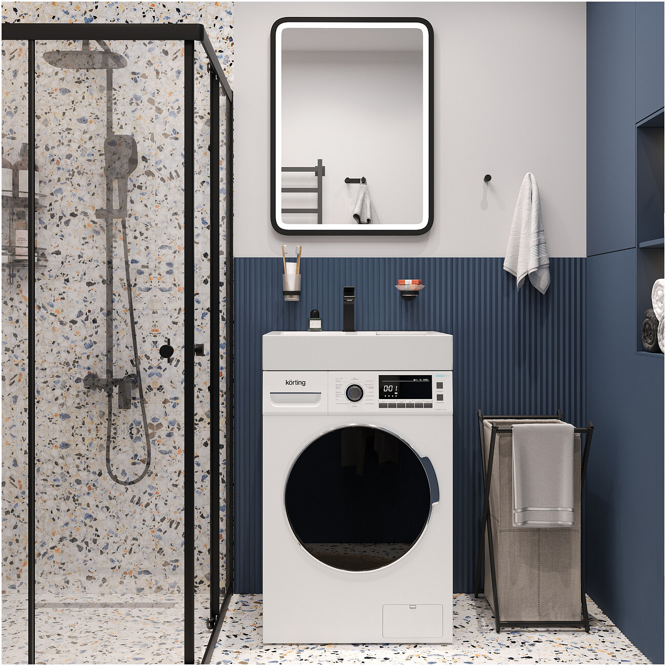 Раковина на стиральную машину 60х55 см белая Diwo "Углич" RnDUE-60 - изображение 5