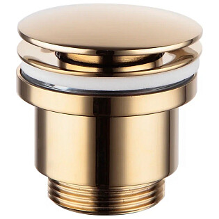 Донный клапан для раковины клик-клак круглый золотой Lemark LM8500G
