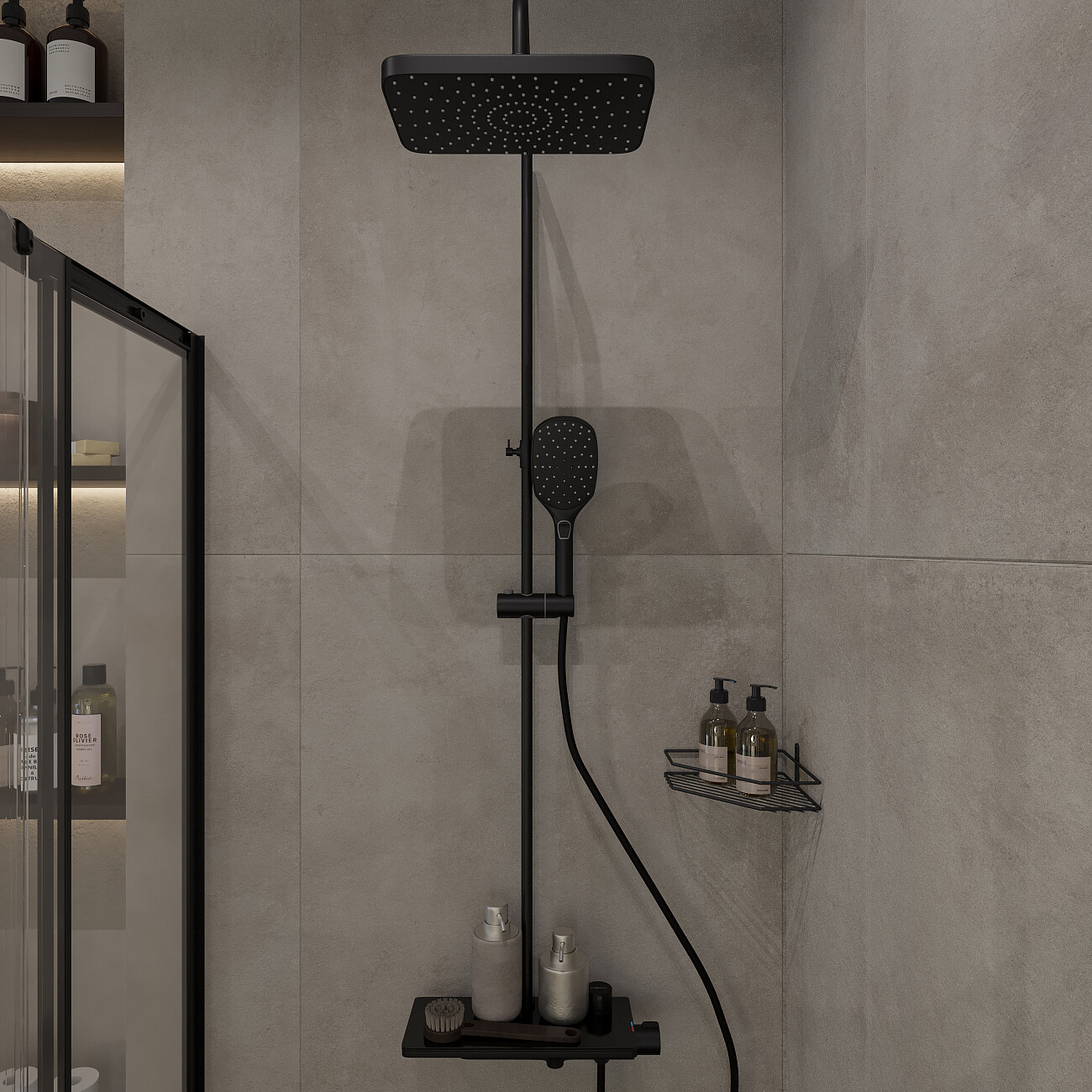 Душевой уголок четверть круга 100х100 см черный Diwo "Псков" Щ0000055586 - изображение 9