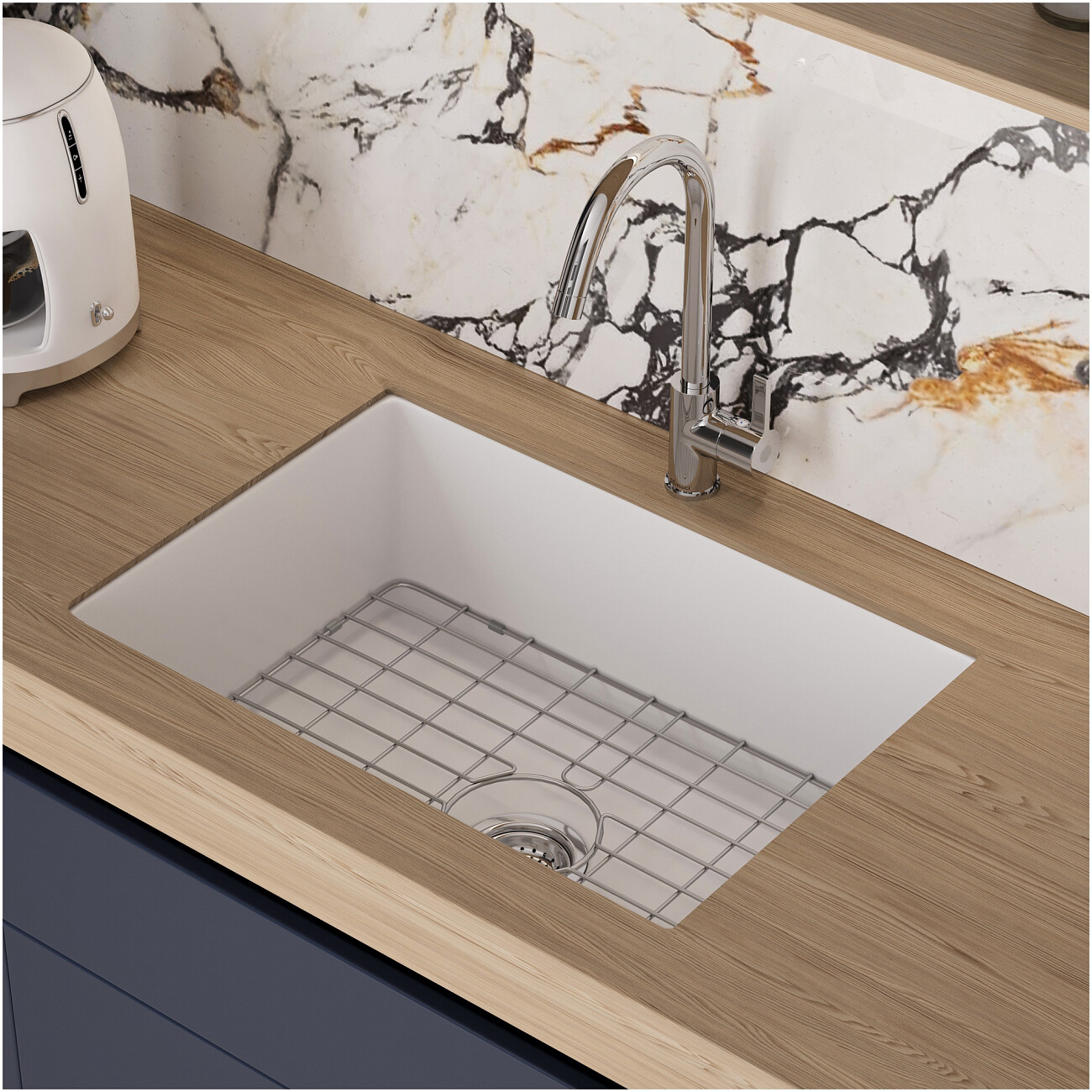 Мойка кухонная белый глянец Domaci "Сиена" FC2719-101 - изображение 2