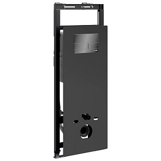 Инсталляция для подвесного унитаза с черной глянцевой кнопкой Wasserkraft Salm 27TLT.010.ME.BL.PB04